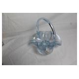 Fenton 8.5" Vela Blue Glass Basket