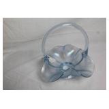 Fenton 8.5" Vela Blue Glass Basket