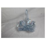 Fenton 8.5" Vela Blue Glass Basket