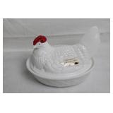 Westmoreland Glass White Milk Glass Hen on Nest Dish