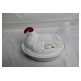 Westmoreland Glass White Milk Glass Hen on Nest Dish