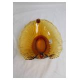 Vintage Fenton 3-Piece Console Set in Amber Glass