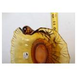 Vintage Fenton 3-Piece Console Set in Amber Glass