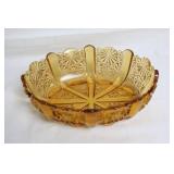 Vintage Fenton 3-Piece Console Set in Amber Glass