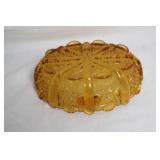 Vintage Fenton 3-Piece Console Set in Amber Glass