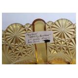 Vintage Fenton 3-Piece Console Set in Amber Glass