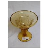 Vintage Fenton 3-Piece Console Set in Amber Glass