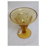 Vintage Fenton 3-Piece Console Set in Amber Glass