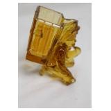 Vintage Fenton 3-Piece Console Set in Amber Glass