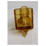 Vintage Fenton 3-Piece Console Set in Amber Glass