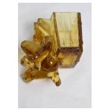 Vintage Fenton 3-Piece Console Set in Amber Glass