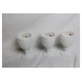Set of Fenton Milk Glass Hobnail Vases and Bowls