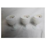 Set of Fenton Milk Glass Hobnail Vases and Bowls