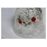 Set of 3 Vintage Glass Decorative Bells with Floral and Star Designs