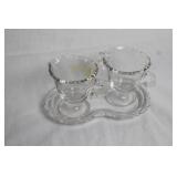 Fostoria Century Creamer and Sugar Set with Tray