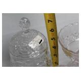 Set of 3 Antique Pressed Glass Pieces: Imperial Bowl, Covered Jar, Compote