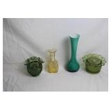 Set of 4 Glass Vases and Bowls - Assorted Designs and Colors