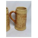 Set of 4 Vintage Hull Yellow Ware Alpine Steins