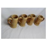 Set of 4 Vintage Hull Yellow Ware Alpine Steins