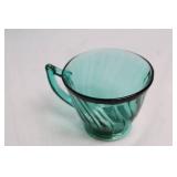 Set of 4 Swirl Ultramarine Glass Cups and Creamer