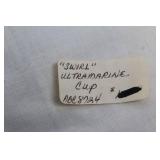 Set of 4 Swirl Ultramarine Glass Cups and Creamer