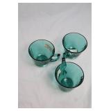 Set of 4 Swirl Ultramarine Glass Cups and Creamer