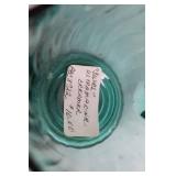 Set of 4 Swirl Ultramarine Glass Cups and Creamer