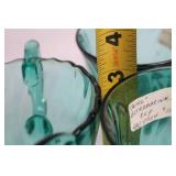 Set of 4 Swirl Ultramarine Glass Cups and Creamer