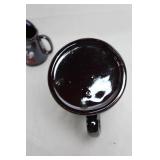 Set of 3 Matching Ceramic Pitchers with Red Rooster Design