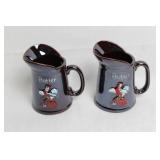 Set of 3 Matching Ceramic Pitchers with Red Rooster Design