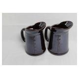 Set of 3 Matching Ceramic Pitchers with Red Rooster Design