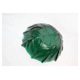 Green Glass Leaf-Shaped Decorative Bowl