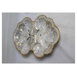 Decorative Porcelain Dishes with Floral and Gold Accents - Set of 3