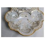 Decorative Porcelain Dishes with Floral and Gold Accents - Set of 3