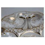 Decorative Porcelain Dishes with Floral and Gold Accents - Set of 3