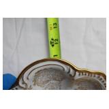 Decorative Porcelain Dishes with Floral and Gold Accents - Set of 3