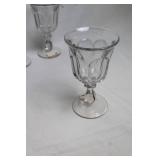 Set of 5 Ireland Imports Stemmed Glass Goblets