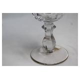 Set of 5 Ireland Imports Stemmed Glass Goblets