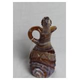 Vintage Imperial Caramel Slag Glass Pitcher with Ornate Design