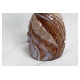 Vintage Imperial Caramel Slag Glass Pitcher with Ornate Design