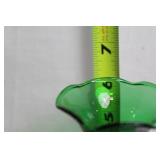 Collection of 7 Vintage Green Glass Vases