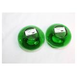 Collection of 7 Vintage Green Glass Vases