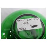 Collection of 7 Vintage Green Glass Vases