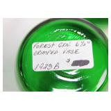 Collection of 7 Vintage Green Glass Vases