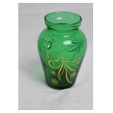 Collection of 7 Vintage Green Glass Vases