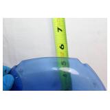 Set of Antique Cobalt Blue Depression Glass Plates and Sugar Bowl