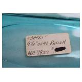 Set of 2 Capri Blue Glass Serving Dishes with Handle