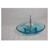 Set of 2 Capri Blue Glass Serving Dishes with Handle