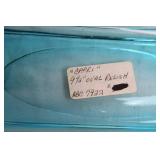 Set of 2 Capri Blue Glass Serving Dishes with Handle