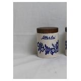 Set of 5 Schramberg Spice Jars with Floral Design